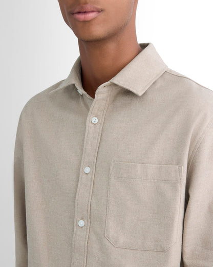 Brushed Flannel Shirt | Heathered Oatmeal