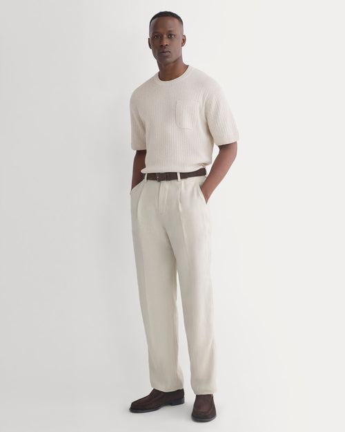 Soyeux Linen Pleated Trouser | Peyote