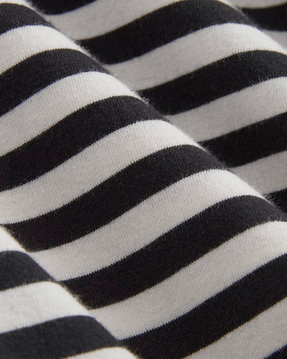 The Box-Cut Tee in Essential Cotton | Black / Bone | No Pocket