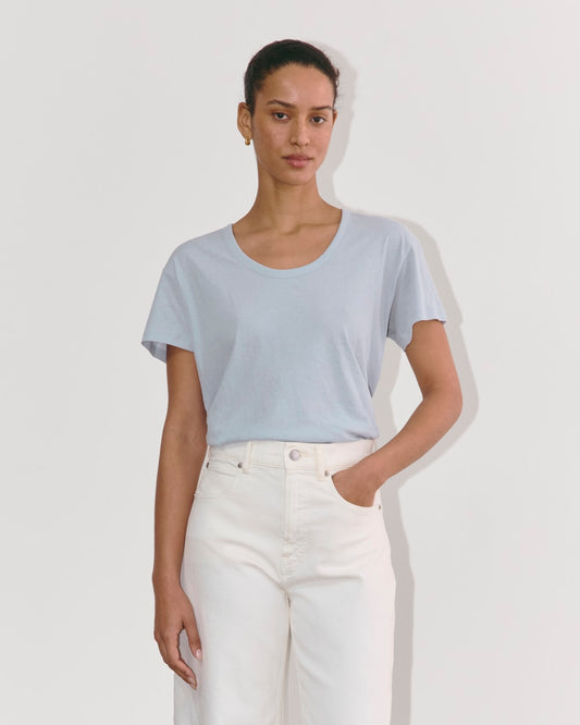The Air Scoop-Neck Tee | Blue Slate