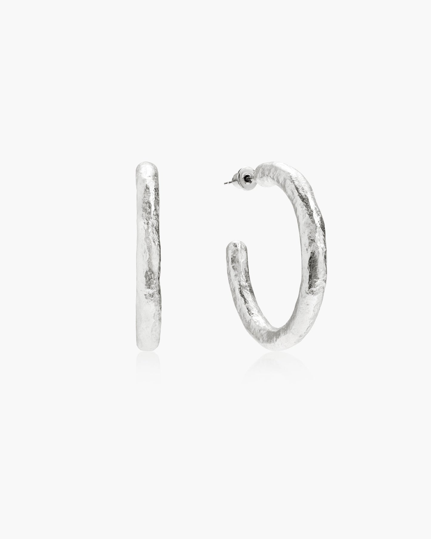 Jenny Medium Hoop Earrings in Silver