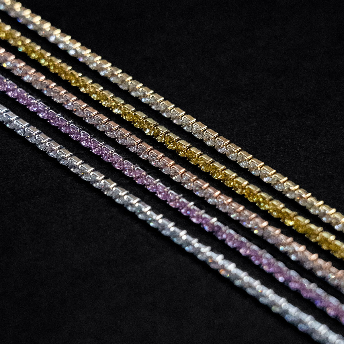 Canary Micro Tennis Necklace in Yellow Gold