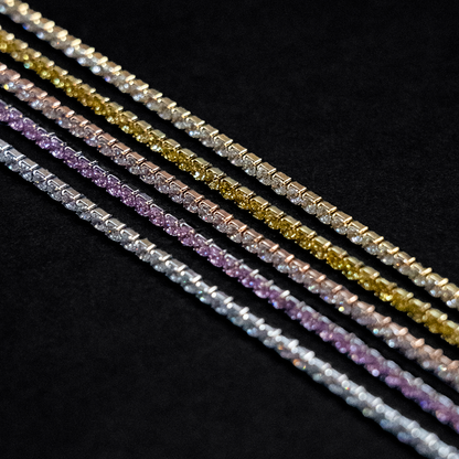 Canary Micro Tennis Necklace in Yellow Gold