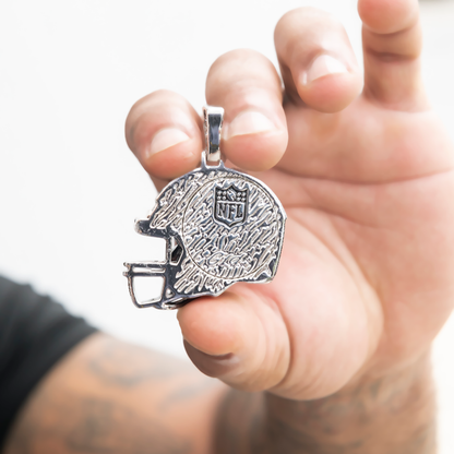 2025 Carolina Panthers Team Helmet Pendant - White Gold