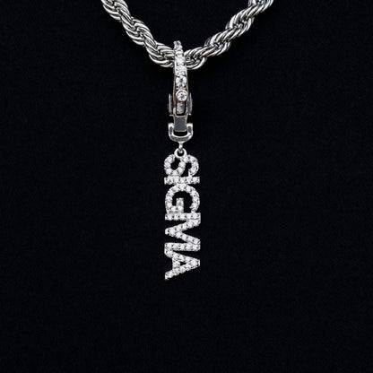 "Sigma" Clip On Pendant in White Gold