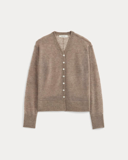 The Air Alpaca ™ High V Cardigan | Heathered Chocolate Chip