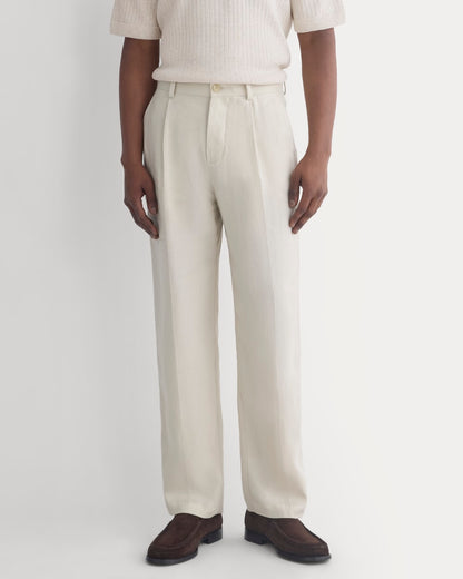 Soyeux Linen Pleated Trouser | Peyote