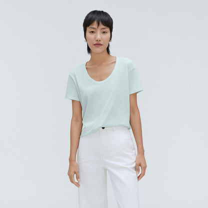 The Air Scoop-Neck Tee | Ice Blue