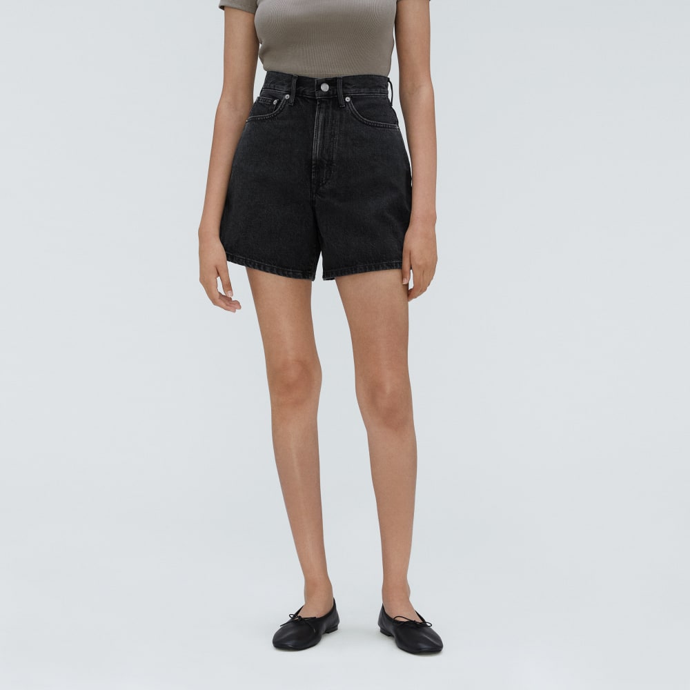 The A-Line Denim Short | Storm Black