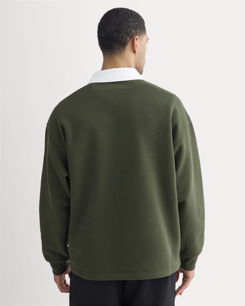 Luxe Fleece Rugby Polo | Dark Forest