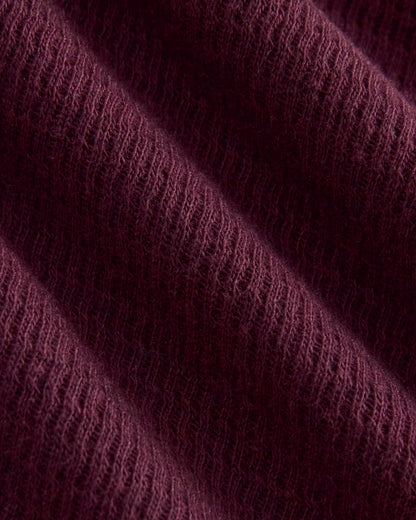 Boxy Henley in Cozy Waffle | Heathered Port Royale