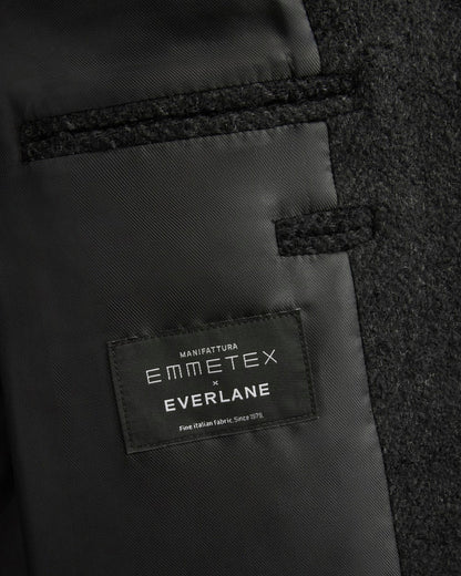 Italian Belted Overcoat | Carbone/Black