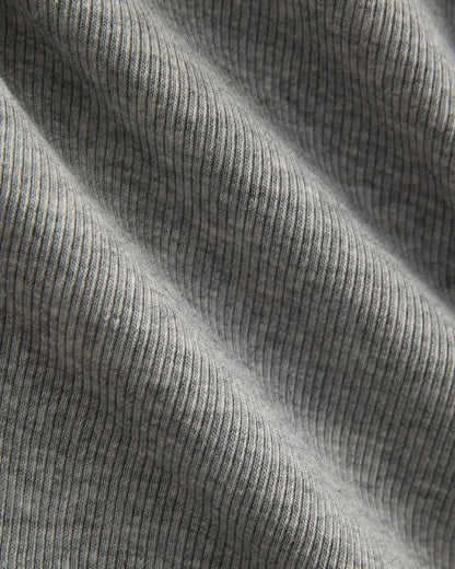 Luxe Rib Button-Up Top | Heathered Light Grey