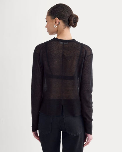 The Air Alpaca ™ High V Cardigan | Black