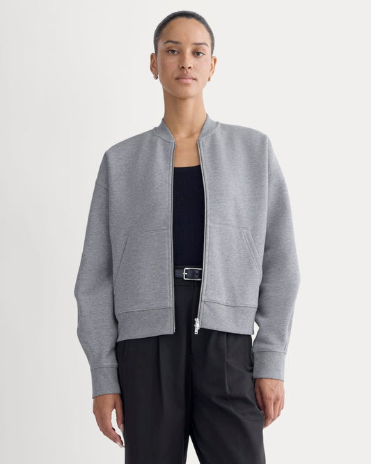 Luxe Fleece Bomber Jacket | Vintage Heather Grey