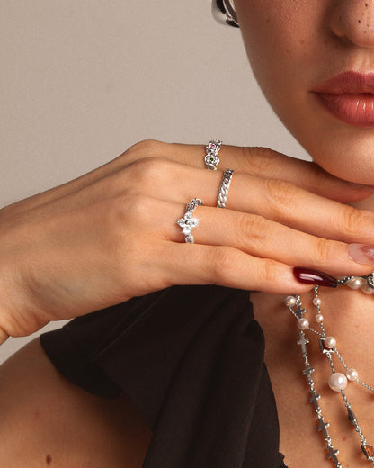 Lucky Clover Ring in Silver