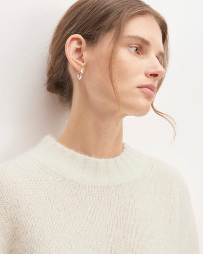 The Alpaca Cropped Crewneck Sweater | Snow