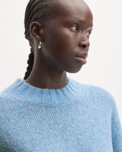 The Alpaca Cropped Crewneck Sweater | Heritage Blue