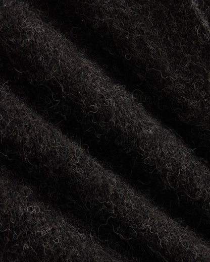 High V Cropped Cardigan in Alpaca | Heather Black