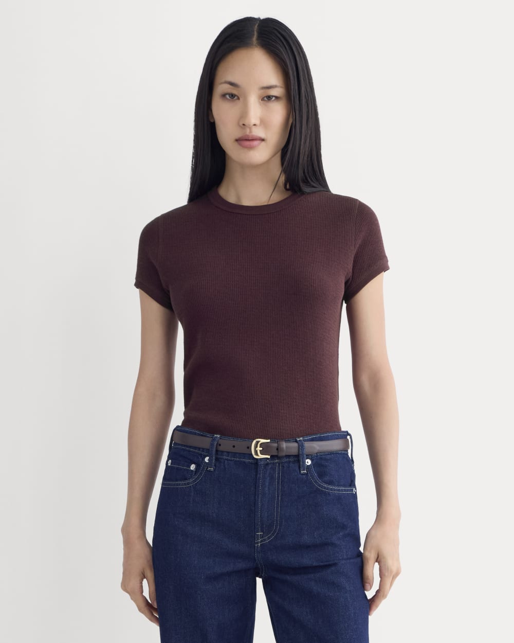 Shrunken Tee in Cozy Waffle | Heathered Port Royale