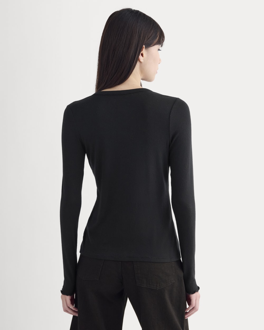 Sheer V-Neck Cardigan in Butterluxe | Black