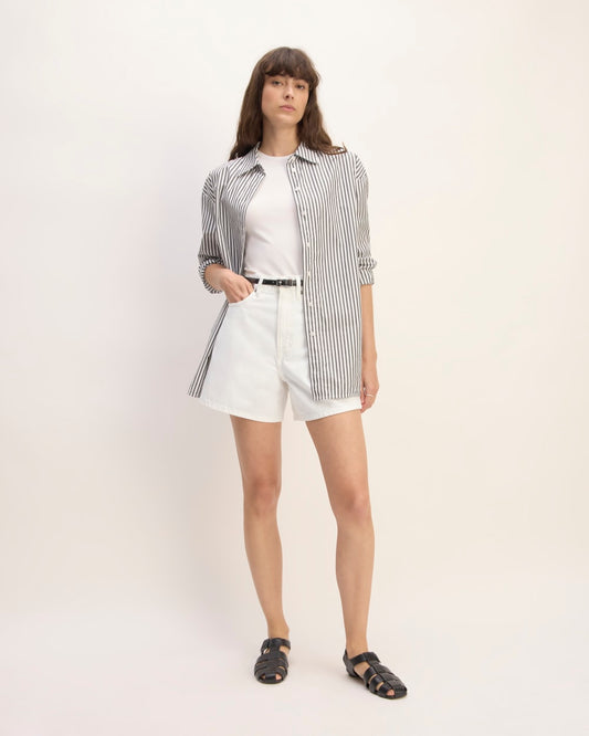 The A-Line Denim Short | Bright White