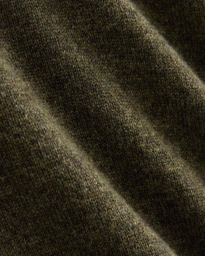 Cashmere Quarter Zip Sweater | Heathered Army Green