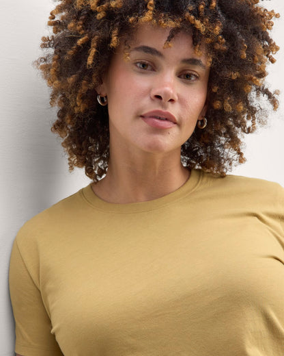 The Box-Cut Tee in Essential Cotton | Golden Oak | No Pocket