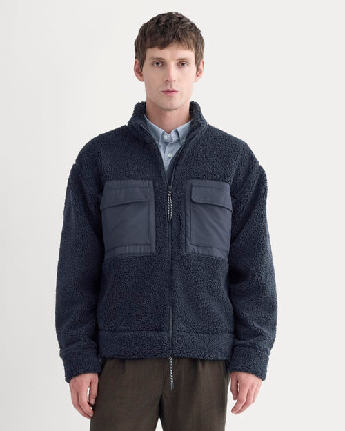 ReTrack Fleece Zip-Up | Deep Navy