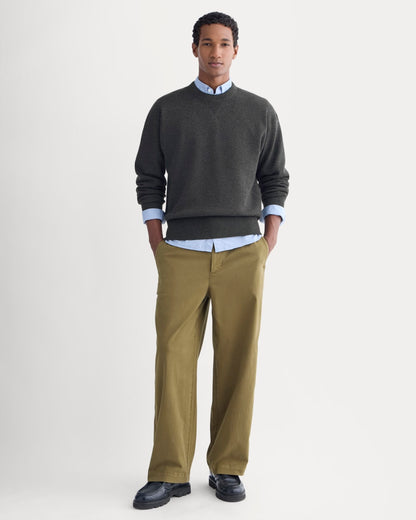 Luxe Merino Double-Knit Sweater | Heather Charcoal