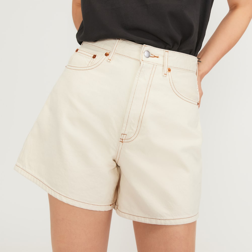 The A-Line Denim Short | Ecru