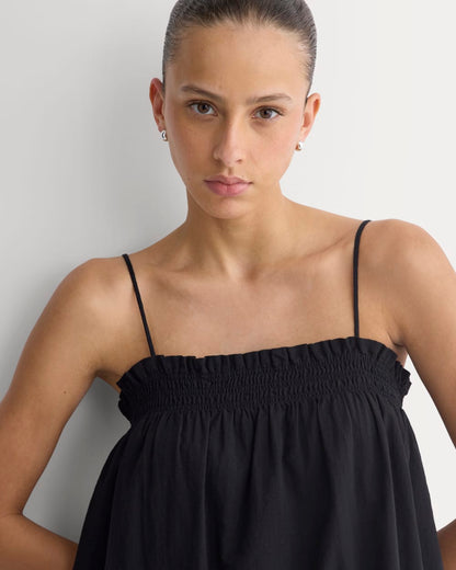 Gauze Smocked Dress | Black