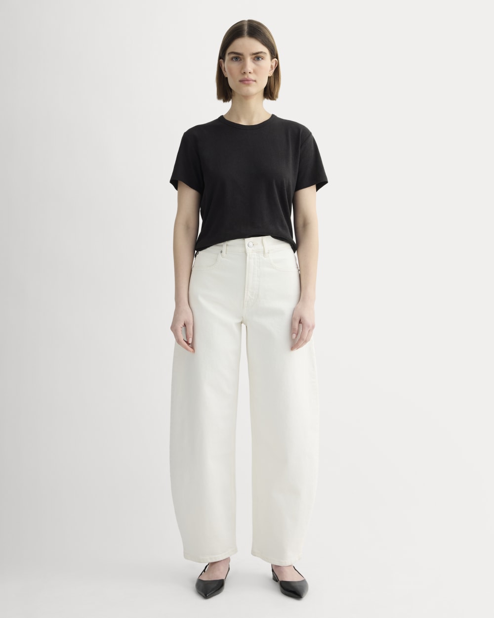 The Box-Cut Tee in Cotton Linen | Black