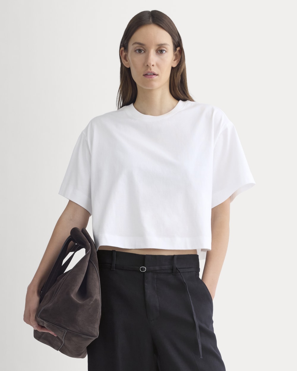 Forever Jersey Cropped Tee | White