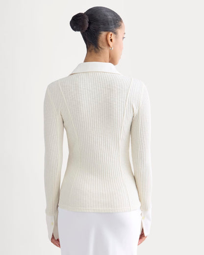 Cozy Rib Button-Up | Bone