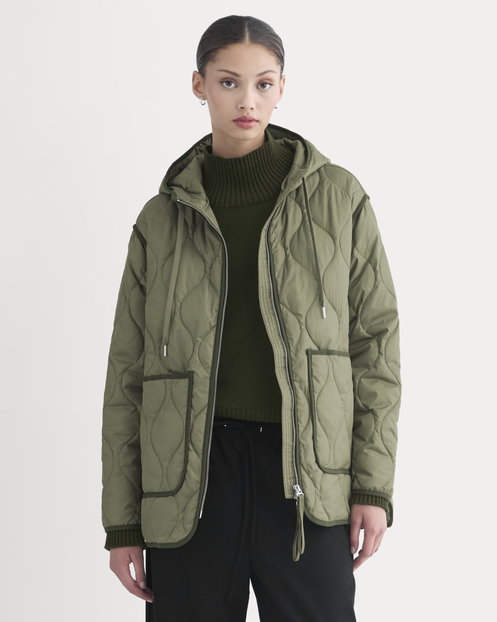 ReNew Quilted Hooded Liner | Lichen Green
