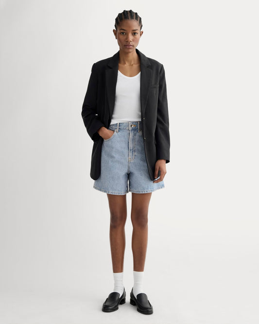 The A-Line Denim Short | Light Indigo
