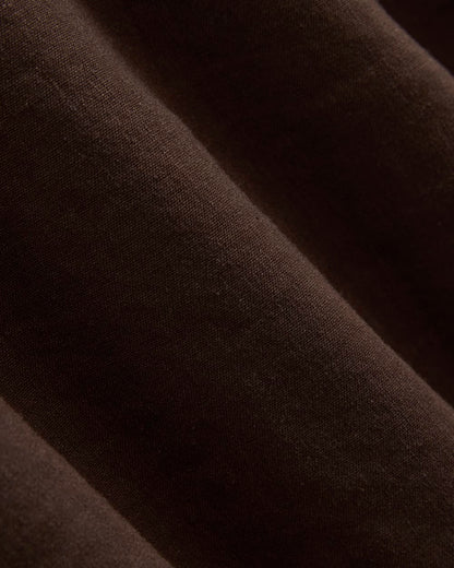 Strapless Dress in Stretch Linen | Dark Brown