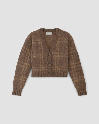 The Alpaca V-Neck Cropped Cardigan | Cocoa / Tiger's Eye
