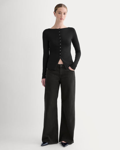 Button-Up Top in Butterluxe | Black