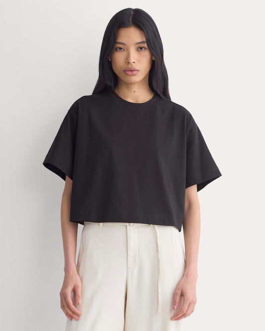 Forever Jersey Cropped Tee | Black