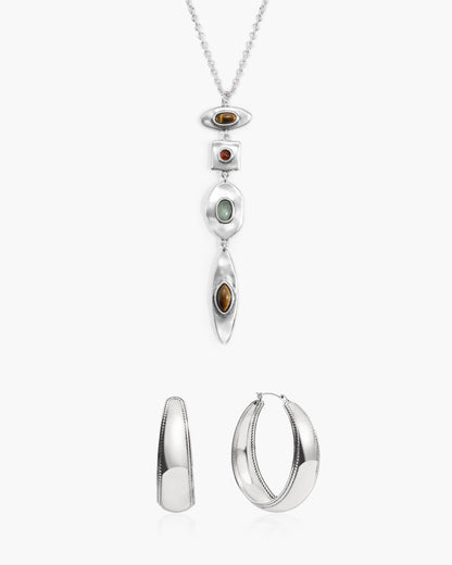 Orin Large Hoop Earrings in Silver