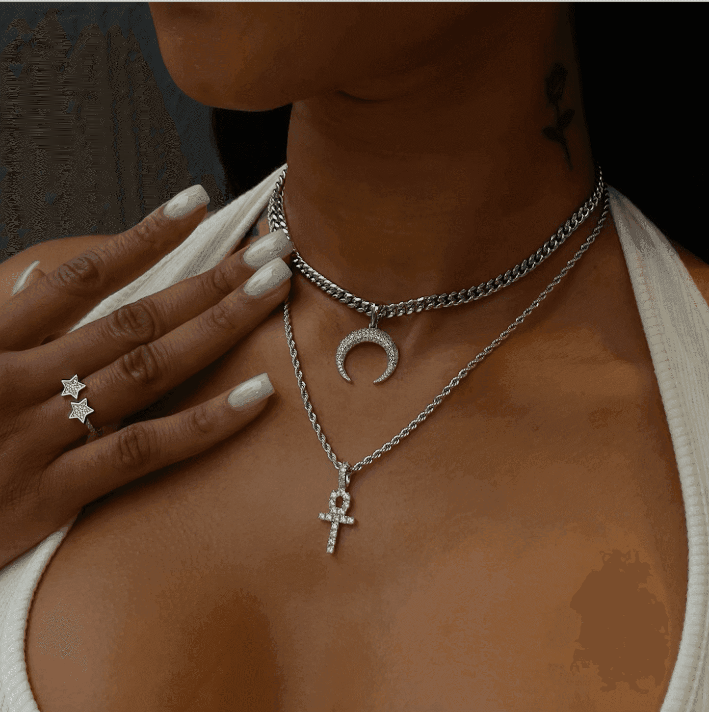Choose 2 Chains + 2 Pendants - White Gold