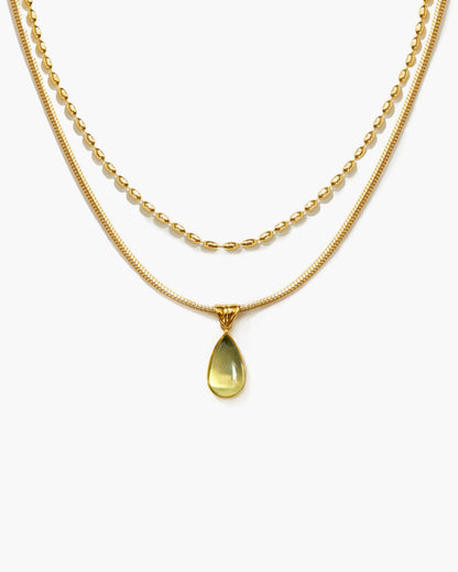 Waterdrop Necklace Set in Silver